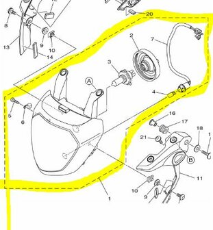 Yamaha MT-07 2014-2016 koplamp compleet 1WS-84300-00-00