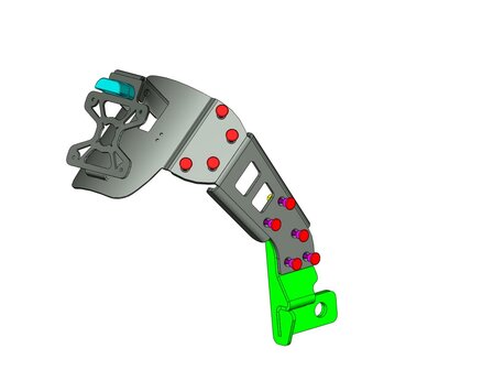 Verplaatste ACCESS DESIGN kentekenhouder  zwart  met plaat over het wiel Yamaha MT-09 Tracer