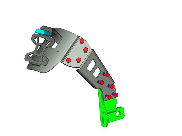 Verplaatste ACCESS DESIGN kentekenhouder  zwart  met plaat over het wiel Yamaha MT-09 Tracer